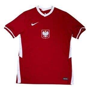 NIKE POLAND Dri-Fit Red Soccer Football Kit Jersey Mens Medium